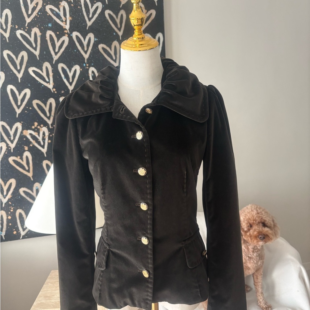 Authentic dark brown Dolce and Gabbana Velvet Women's Jacket